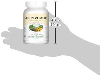 Maxi Health Green Vitality - Green Superfood - Energy and Mood Formula - 180 Tablets - Kosher