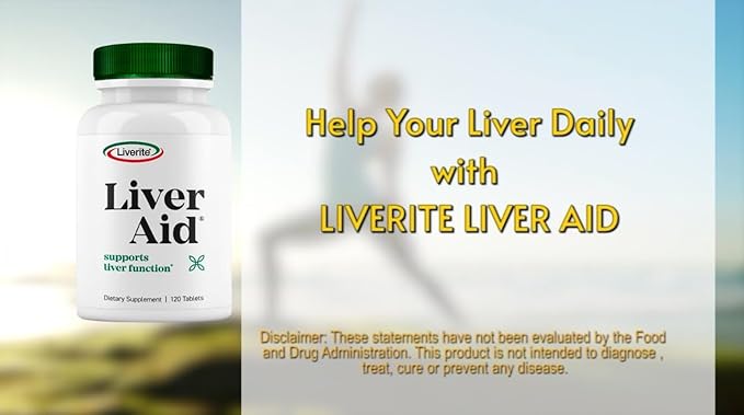 Liverite Liver Aid 120 Tablets, Liver Support, Liver Cleanse, Liver Care, Liver Function, Energy.