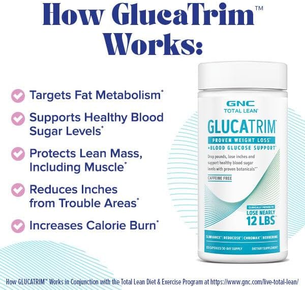 GNC Total Lean GlucaTrim - 120 Capsules (60 Servings)