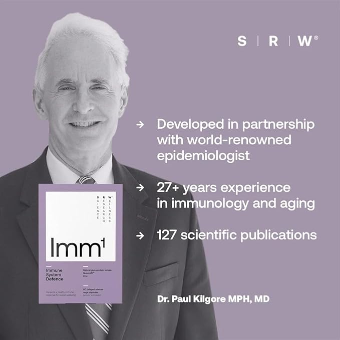 SRW Imm¹ Defence | Supports Immune System Health | 60 Vege Capsules | Supplement for Immune Response | Contains Natural Glycoprotein Isolate (Muno-IgY™) and Quercetin