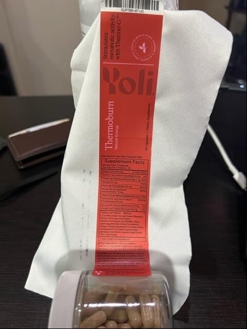 Yoli® Thermoburn Energy Supplement with Green Tea Leaf, Guarana, Choline, Raspberry Ketones and Thermo-G Proprietary Blend - Energy Vitamin, 60 Capsules