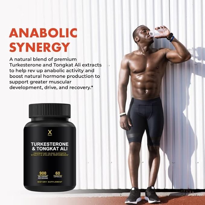 HUMANX Turkesterone & Tongkat Ali 900mg - Supports Energy, Stamina, and Muscle Recovery and Growth - Turkesterone Supplement - Tongkat Ali Supplement - Long Jack Extract (Eurycoma Longifolia)