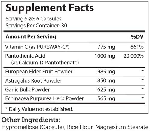 Zahler ImmunAbreve, Powerful Immune System Support, Contains Vitamin C Pantothenic Acid Echinacea and More, Certified Kosher (180 Capsules)