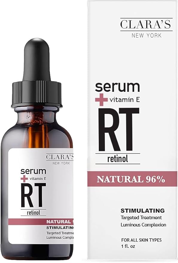 CLARA'S NEW YORK Stimulating Rejuvenating Retinol Facial Serum with Vitamin E for Anti-aging, Reducing Wrinkles & Fine Lines, 30ml /1Fl oz - Made In USA