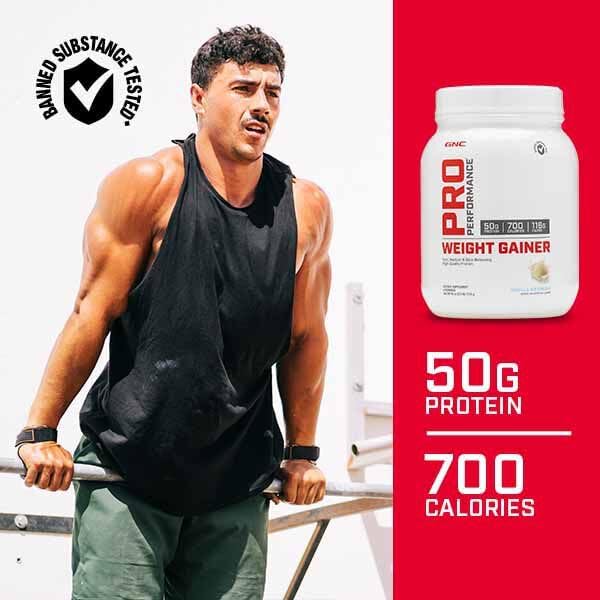 GNC Pro Performance Weight Gainer Protein Powder | Increase Muscle Mass | Banned Substance Tested | Vanilla Ice Cream | 6 Servings