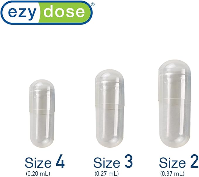 EZY DOSE Gelatin Size 3 Capsules, Empty Gel Capsule for Easy Compounding and Filling of Powdered Supplements, Medicine and Vitamins, Clear, 0.27 mL, 500 Count