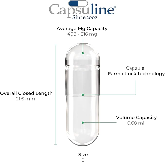 Capsuline Colored Size 0 Empty Vegan Capsules - 1000 Count - Empty Veggie Pill Capsules - DIY Vegetable Capsule Filling - Empty Caps - Kosher and Halal Certified - Non-GMO (Aqua Blue)