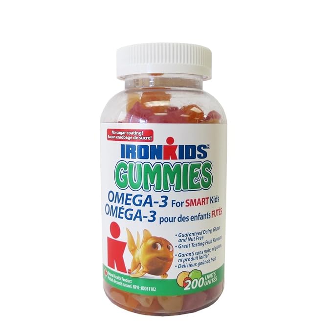 IronKids Gummies OMEGA-3's, 200 gummies Iron Kids Brand: IronKids - Life Science Nutritionals - Canadian