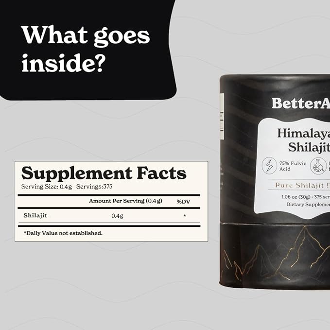 Pure Himalayan Shilajit Resin Pack of 5 High Potency Gold Grade 375 Servings for Energy Boost & Immune Support, 85+ Trace Minerals, 75%+ Fulvic Acid, with Lab Test Report,400 mg
