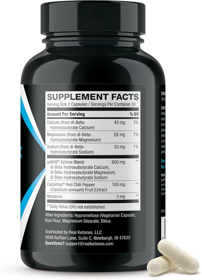 Night Burn Keto BHB Exogenous Ketones Supplement - BHB Science Keto Diet Pills with Patented goBHB Capsimax and Melatonin for Body Sculpting & Ketosis Support - Vegetarian & Non-GMO (1 Month)