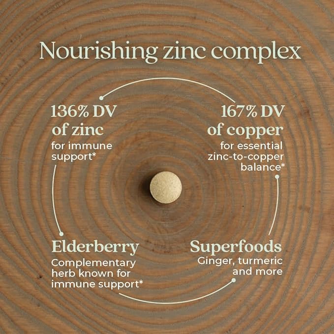 New Chapter Zinc Supplement, Fermented Zinc Complex, ONE Daily for Immune Support + Skin Health, Mineral-Balancing Formula Rich in Copper, Easy to Swallow & Digest, 90 Count (3 Month Supply)