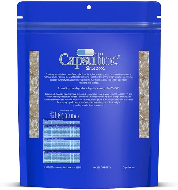 Capsuline Clear Size 1 Empty Vegetarian Capsules 5000 Count - 5000 Count