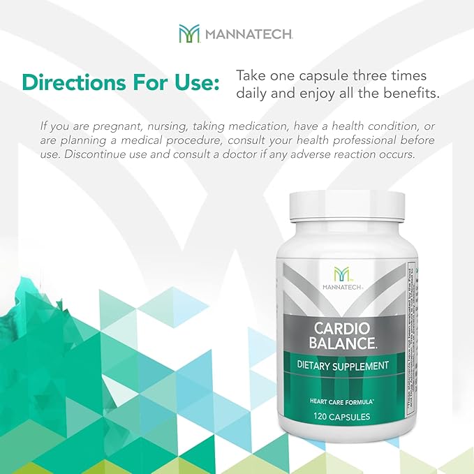 Mannatech CardioBALANCE®, Formulated with Folic Acid, L-Arginine & CoQ10, Vitamin C, Vitamin E, Vitamin B6 & Vitamin B12-90 Capsules.