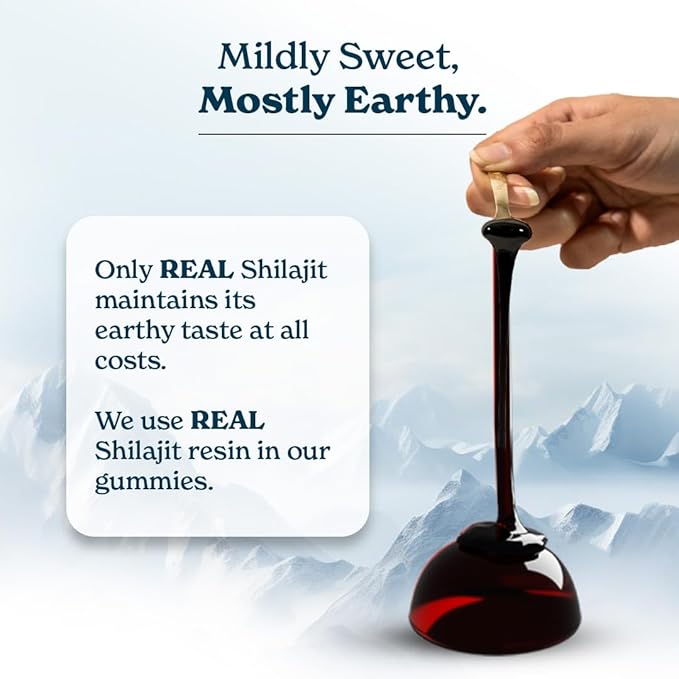 Pure Himalayan Shilajit Gummies with 100% Shilajit |High Potency Gold Grade| 60 Gummies for Energy Boost & Immune Support, 75%+ Fulvic Acid| Travel Friendly - Tamarind Flavor