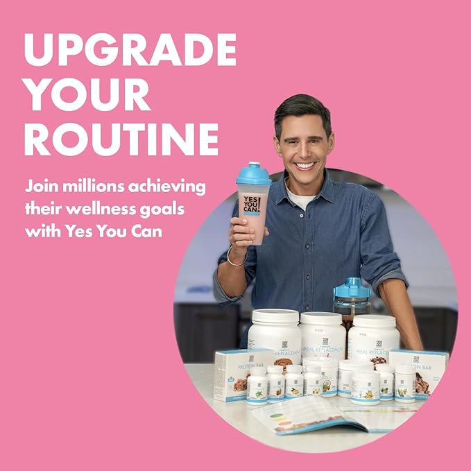Yes You Can! Complete Meal Replacement - 15 Servings (2 Pack), 20g of Protein, 0g Added Sugars, 22 Vitamins and Minerals - All-in-One Nutritious Meal Replacement Shake (Strawberry)
