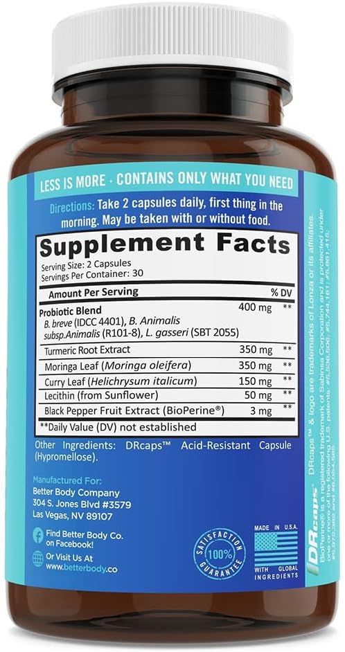 BB Company Provitalize | Womens Probiotic, Menopause | Joint Support, Sexy Midsection Curves, Digestive Health, Menopause Bloat | Turmeric Curcumin Moringa | Packaging Vary | 3 Pack