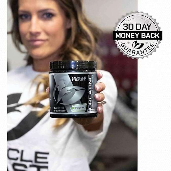 Muscle Feast Creapure Creatine Monohydrate Powder, Vegan Keto Friendly Gluten-Free Easy to Mix, Mass Gainer, Muscle Recovery Supplement and Best Creatine for Muscle Growth, Fruit Punch, 300g