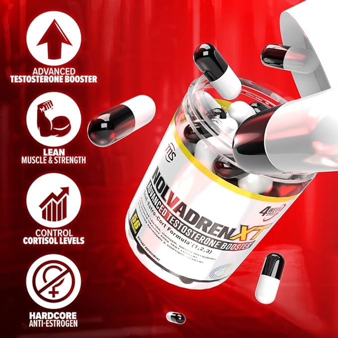 MAN Sports Nolvadren XT Advanced Testosterone Booster for Men - Muscle Builder Supplements for Men - Naturally Supports Free Testosterone Levels - 56 Capsules