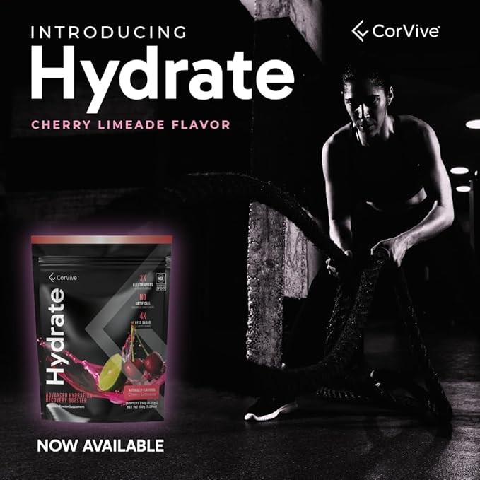 Hydrate Electrolyte Drink Mix | Cherry Limeade Flavor | NSF Certified | Electrolytes, Vitamin C, Magnesium, Zinc, Potassium | Used by Athletes & US Military | Boost Performance | 15 Packs