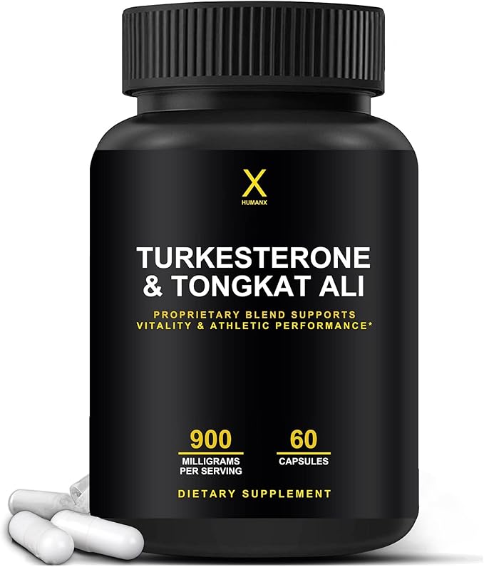 HUMANX Turkesterone & Tongkat Ali 900mg - Supports Energy, Stamina, and Muscle Recovery and Growth - Turkesterone Supplement - Tongkat Ali Supplement - Long Jack Extract (Eurycoma Longifolia)