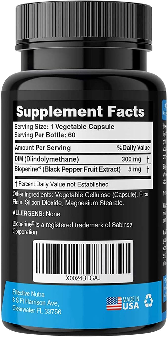 Dim Supplement 300mg - Extra Strength Diindolylmethane DIM for Men & Women + BioPerine - Estrogen Blocker for Men & Women - Estrogen Balance, Hormone, Menopause, Acne, PCOS (2 Pack)