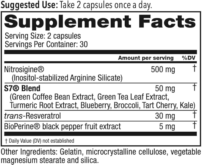 Juvenon BloodFlow-7 Nitric Oxide Supplement with Nitrosigine 60 Count (Pack of 3)