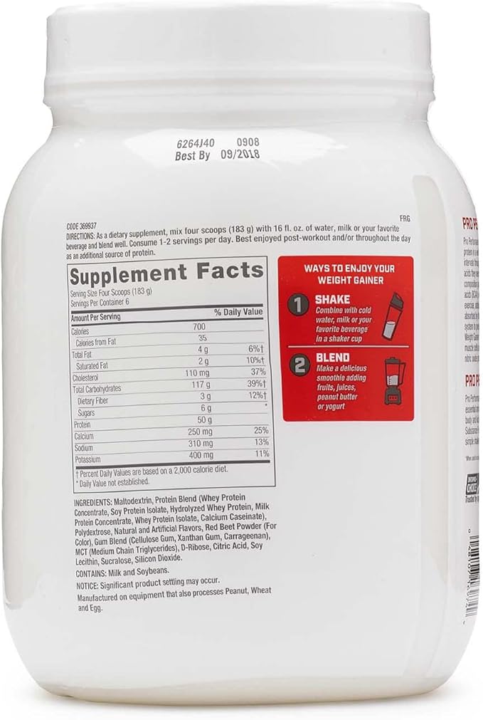 GNC Pro Performance Weight Gainer Protein Powder | Increase Muscle Mass | Banned Substance Tested | Strawberries and Cream | 6 Servings