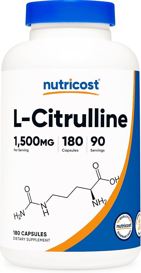 Nutricost L-Citrulline 750mg, 180 Capsules (3 Bottles)