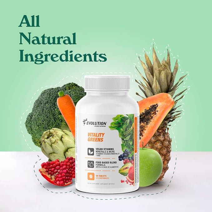 Evolution Advance Nutrition Vitality Green, 90 Tablets – Fruit and Veggie Supplement, Rich in Vitamins and Minerals – Vegan