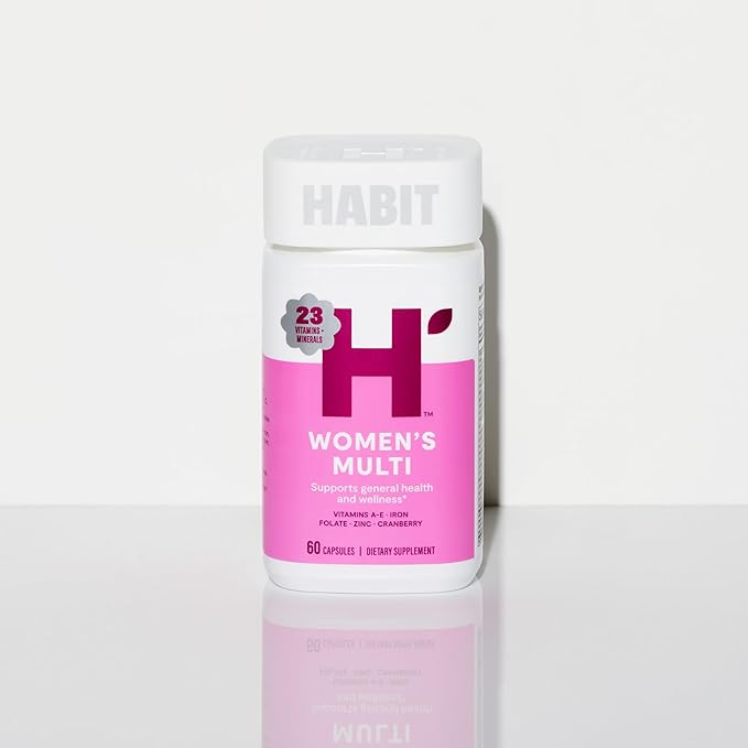 Habit Womens Multi Supplement (60 Capsules) - New Look, Supports General Health & Wellness, 23 Essential Vitamins and Minerals, Fruit extracts, Folate, Iron, B12, Biotin, Non-GMO (1 Pack)