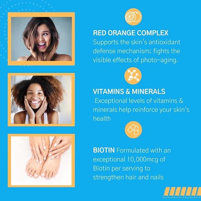 Consult Health Beaute Caps Pro - Collagen Supplement - Biotin 10,500mcg, MSM, Blood Orange for Skin, Hair, Nails Health - Collagen Vitamins - Anti-Aging, USA Made