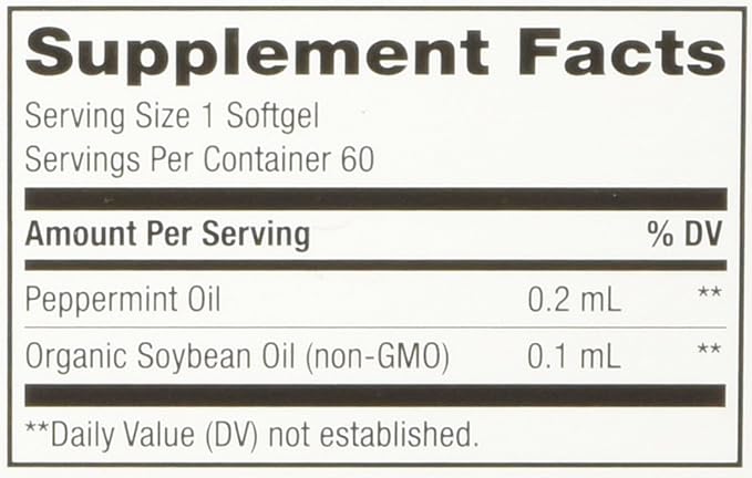 Nature's Way Pepogest Peppermint Oil, Soothes Occasional Gastrointestinal Discomfort*, Enteric Coating, 60 Softgels (Packaging May Vary)