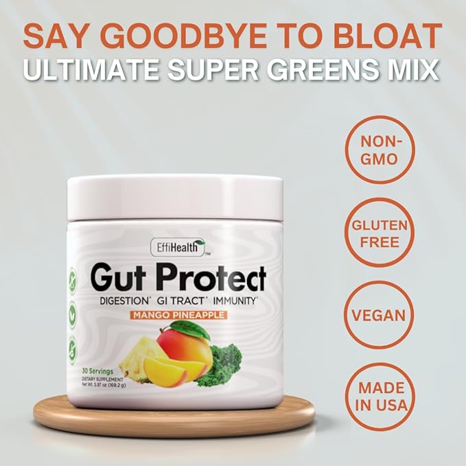 Greens Superfood Powder with Probiotics & Prebiotics – Super Greens Powder, Smoothie & Juice Mix Powder - Digestive Health, Immune Health & Regularity Support – Mango, Pineapple