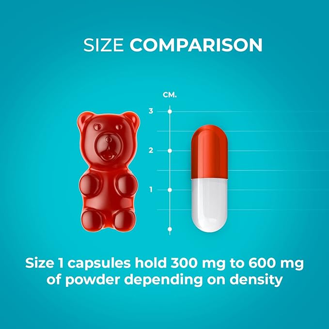 Capsuline Clear Size 1 Empty Vegetarian Capsules 5000 Count - 5000 Count