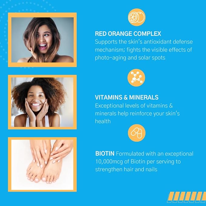 Consult Health Beaute Caps Pro - Collagen Supplement - Biotin 10,500mcg, MSM, Blood Orange for Skin, Hair, Nails Health - Collagen Vitamins - Anti-Aging, USA Made