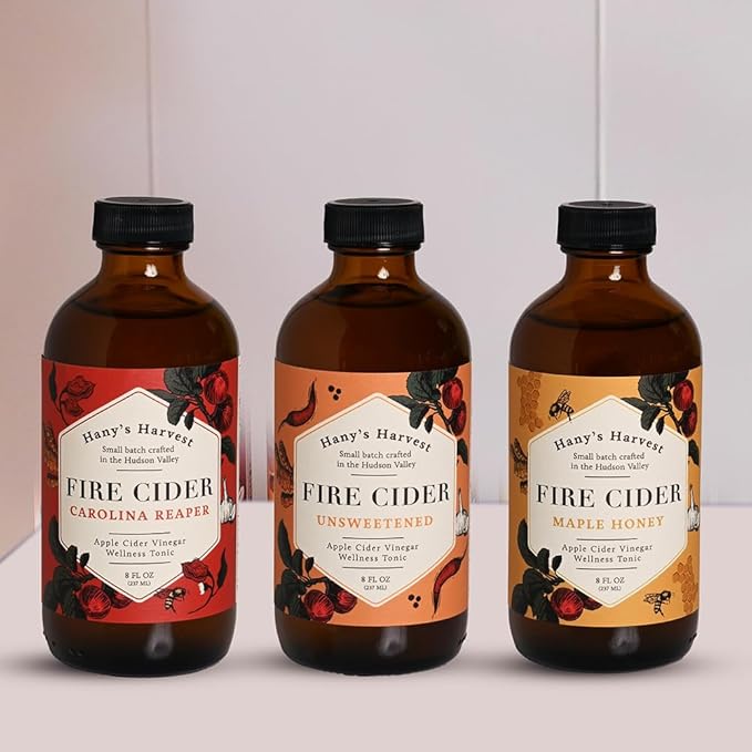 Hany's Harvest Fire Cider Sampler Pack – 8 fl oz Glass Bottle | All-Natural, Small-Batch, Handcrafted, Non-GMO, Gluten-Free, Immune & Digestive Support