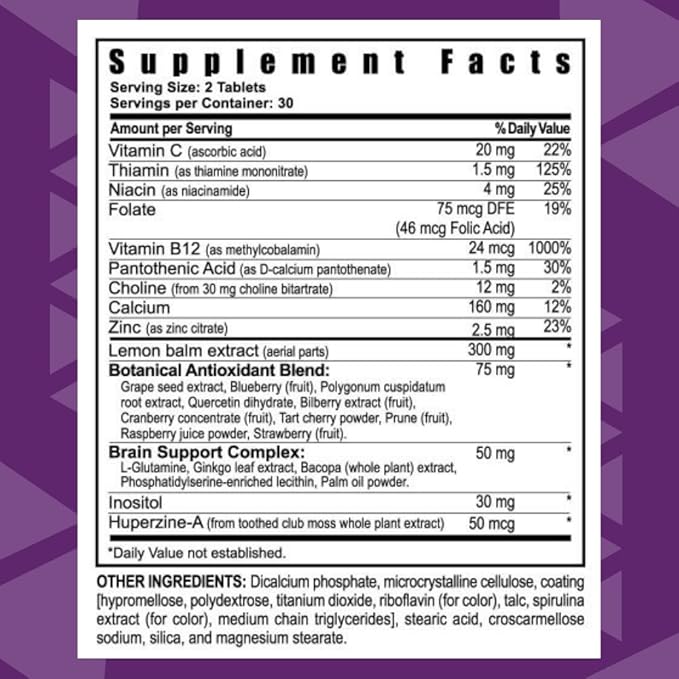 Youngevity Synaptiv™ Brain Support - 12 in1 - Ginkgo, Huperzine, Bacopa, Quercetin and More - with Potent Antioxidant Blend + Vitamins - 60 Count (Pack of 2)