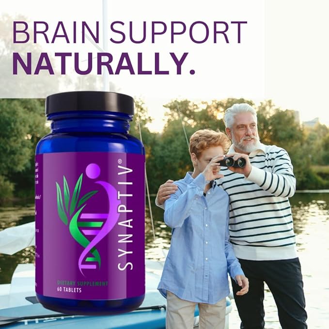 Youngevity Synaptiv™ Brain Support - 12 in1 - Ginkgo, Huperzine, Bacopa, Quercetin and More - with Potent Antioxidant Blend + Vitamins - 60 Count (Pack of 2)