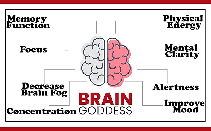 Womens Brain Supplement and Focus Support | Female Specific Memory Booster | Brain Goddess | Enhance Clarity and Concentration