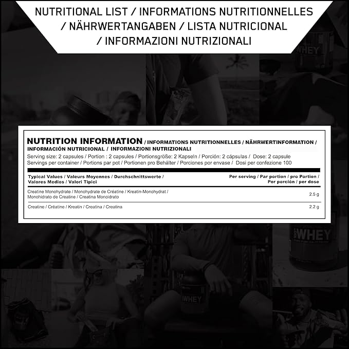 Optimum Nutrition Micronized Creatine Monohydrate Capsules, Keto Friendly, 2500mg, 200 Capsules (Packaging May Vary)