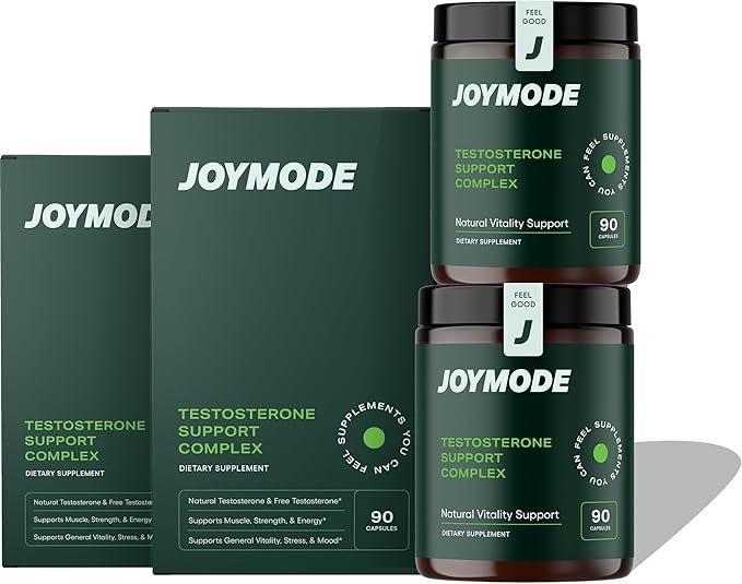 JOYMODE Testosterone Support Complex (180ct) - Natural Supplement for Men w/Ashwagandha, DIM, Magnesium, Zinc & Boron - Pack of 2