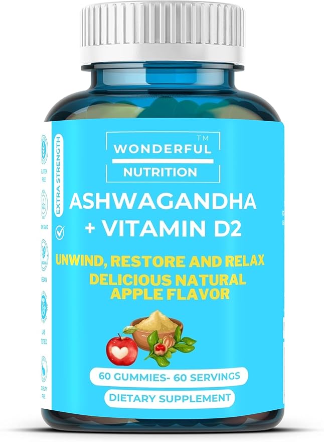 Discover Blissful Balance Ashwagandha Gummies with Vitamin D2 - Your Superfood Companion in 60 Delightful Gummies
