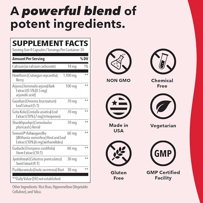 LifeSeasons B/P Stabili-T - Blood Pressure Support - Vitamin Supplement for Healthy Heart & Blood Circulation - Ashwagandha, Arjuna, Gotu Kola & Hawthorn Berry - 120 Capsules