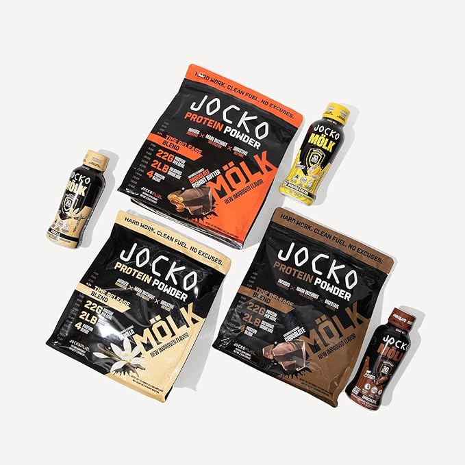 Jocko Mölk 30g Grass Fed Protein Shakes – No Added Sugar Protein Drinks KETO Friendly - Ready to Drink 12 FL Oz (Pack of 12) Banana Cream