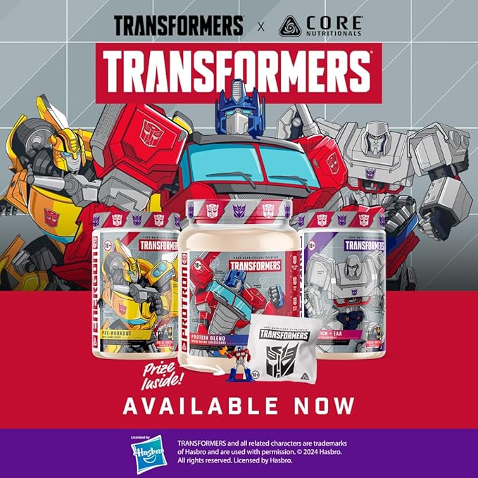 Core Nutritionals | Transformers Allspark Hydration BCAA/EAA Nutritional Supplement Formula (Free Prize Inside - Optimus Prime) - for Adults Ages 18+ (30 Servings, Mixed Berry Kiwi)