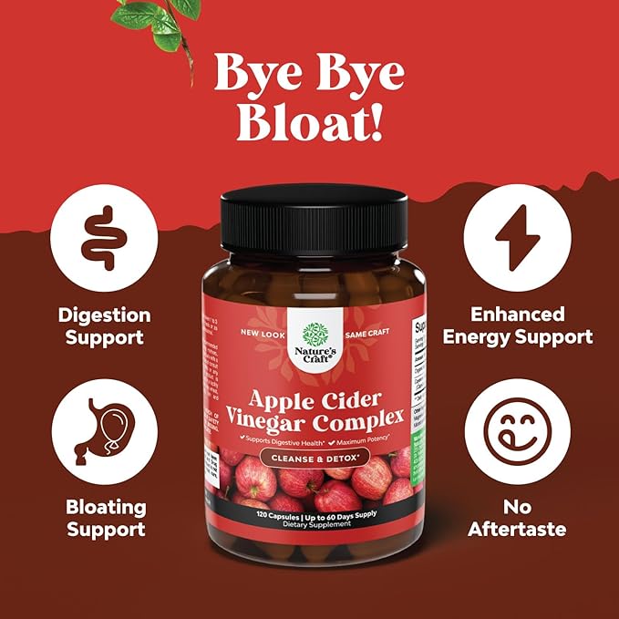 Cleansing Apple Cider Vinegar Capsules - ACV Cleanse and Detox Pills for Gut and Digestive Health with Slimming Cayenne - Extra Strength ACV Capsules for Gut Cleanse and Full Body Detox (60 Servings)
