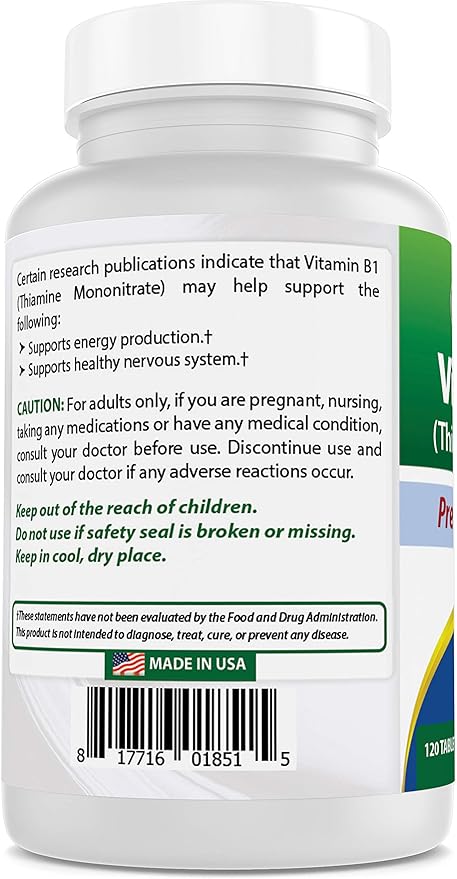 Best Naturals Vitamin B1 as Thiamine Mononitrate 100 mg 120 Tablets (120 Count (Pack of 2))