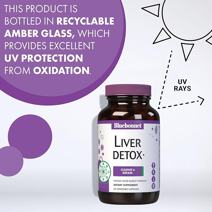 Bluebonnet Nutrition Liver Detox, Liver Health*, Antioxidant Protection*, Soy-Free, Gluten-Free, Kosher Certified, Non-GMO, Dairy-Free, 30 Vegetable Capsules, 30 Servings
