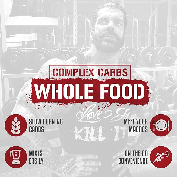 Rich Piana 5% Nutrition Real Carbs with Real Food Complex Carbohydrates, Long-Lasting Low Glycemic Energy for Pre-Workout/Post-Workout Recovery Meal, 2.7 Lb, 40 Servings (Banana Nut Bread)