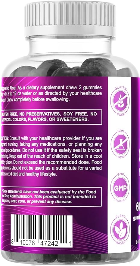 Vitamatic Iron 65 mg Gummies Supplement for Women & Men - 60 Vegan Gummies - Great Tasting Iron Gummy Vitamins with Vitamin C (1)